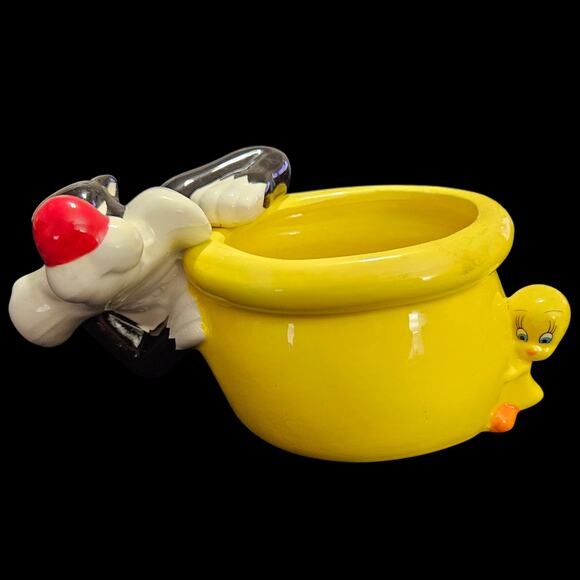 Warner Bros Sylvester & Tweety Ceramic Planter Looney Tunes (2003) s03 - Picture 1 of 7